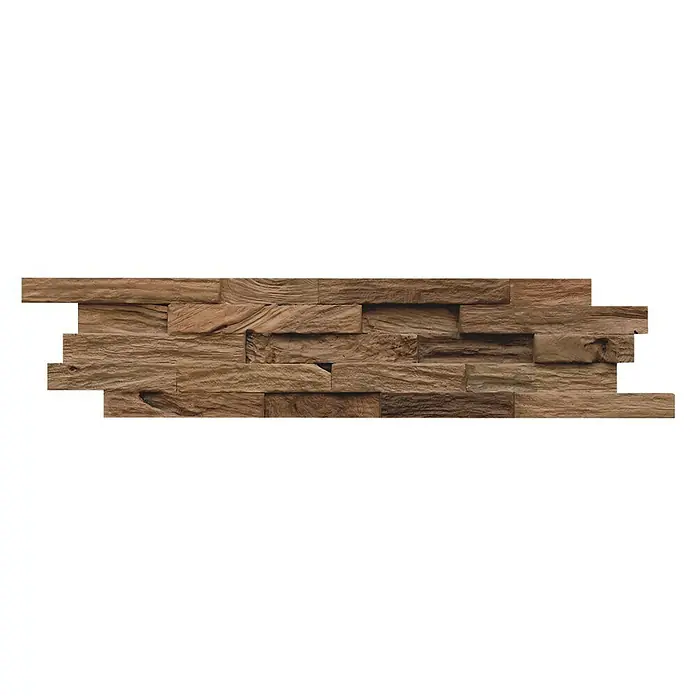 Indo Wandpaneel 3D Wall Classic Sumatra Nature - Teak, 610 x 150 x 10 mm, 1,006 m² - Attraktive Holzverkleidung für Wände. Die Holzpaneele im rustikalen Design sind ideal für die Inneneinrichtung und verleihen dem Raum eine warme Note.