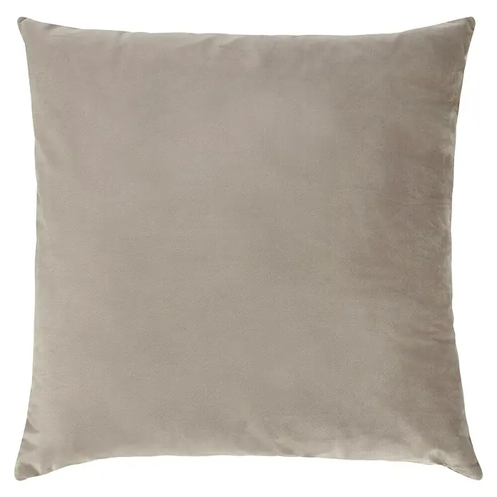 Kissen Finja - Driftwood, 60 x 60 cm, 100 % Polyester - Nahaufnahme eines quadratischen, beigefarbenen Kissens mit einer glatten, weichen Textur, perfekt als dekoratives Element.
