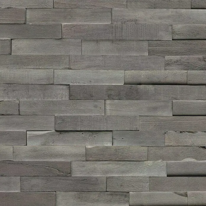 Indo Wandpaneel 3D Wall Driftwood Salis Sea - Hevea, 560 x 200 x 10 mm, 1,008 m² - Graue Holzverkleidung: Strukturierte Wandpaneele aus Holz für ein rustikales und modernes Interieur. Perfekt für Akzentwände und individuelle Designs.