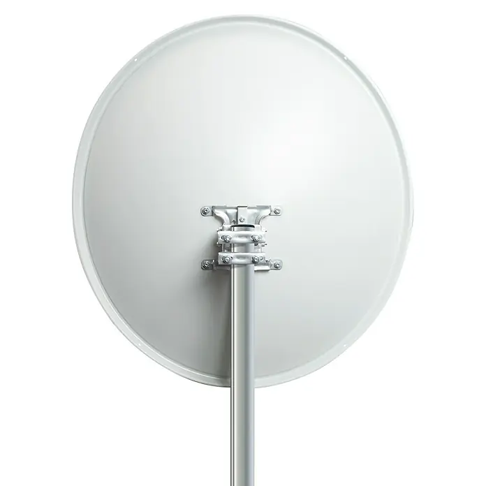 Schwaiger Satelliten-Antenne Offset SPIS7078 - Hellgrau, Durchmesser Spiegelfläche: 70 cm, Antennengewinn: 37 dB - 38,5 dB - Satellitenschüssel mit Halterung für optimalen Empfang. Die Antenne ist robust und wetterfest.