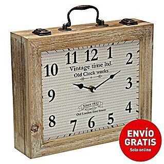 Reloj de mesa Cuadrado (30 x 30 cm, Marrón/Blanco)
