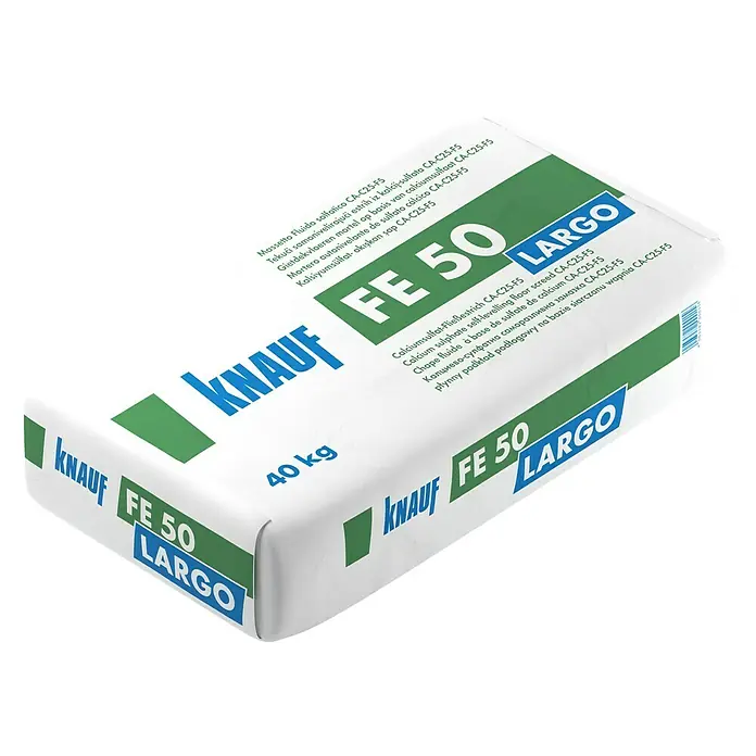 Knauf Fließestrich FE 50 LARGO - 40 kg - Sack Knauf FE 50 Largo, ein Calciumsulfat-Fließestrich für den Innenausbau.