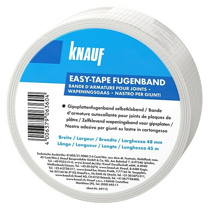 Knauf Fugenband easy-tape (45 m x 5 cm, Selbstklebend)