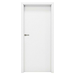 Zimmertür ND1 ohne Schlüssellochbohrung (860 x 1.985 mm, DIN Anschlag: Links, Verkehrsweiß matt, Mittellage: Röhrenspan)