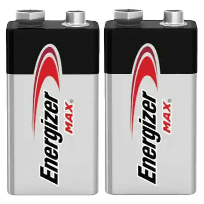 Energizer Batterie Max 9-Volt-Block - 9-Volt-Block, 9 V, 2 Stk. - Zwei 9V Energizer Max Batterien, zuverlässige Energiequelle für verschiedene Geräte, langlebig und leistungsstark.