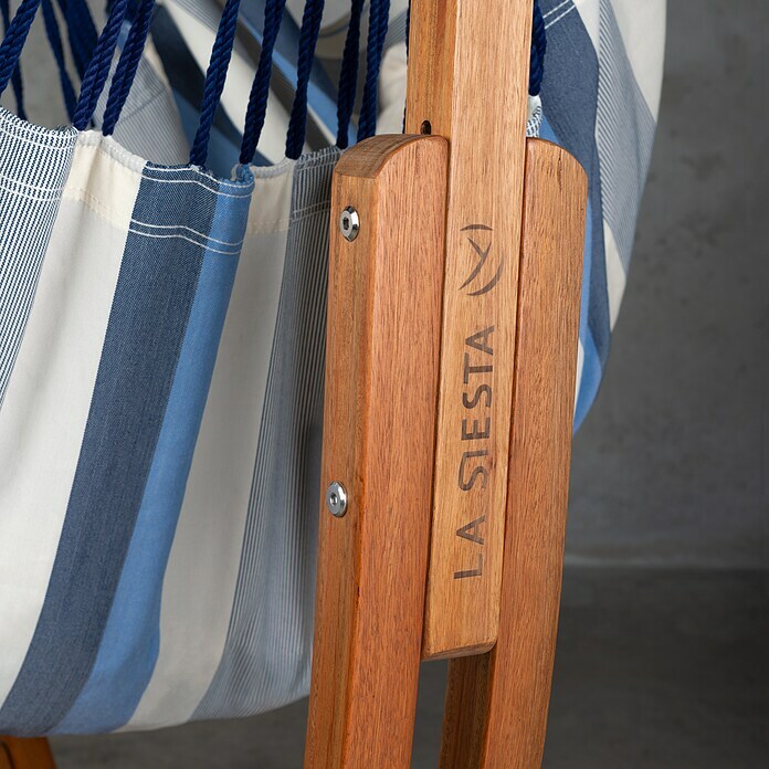 La Siesta Conjunto hamaca Udine (L x An x Al: 180 x 115 x 163 cm, Azul/Blanco) | BAUHAUS
