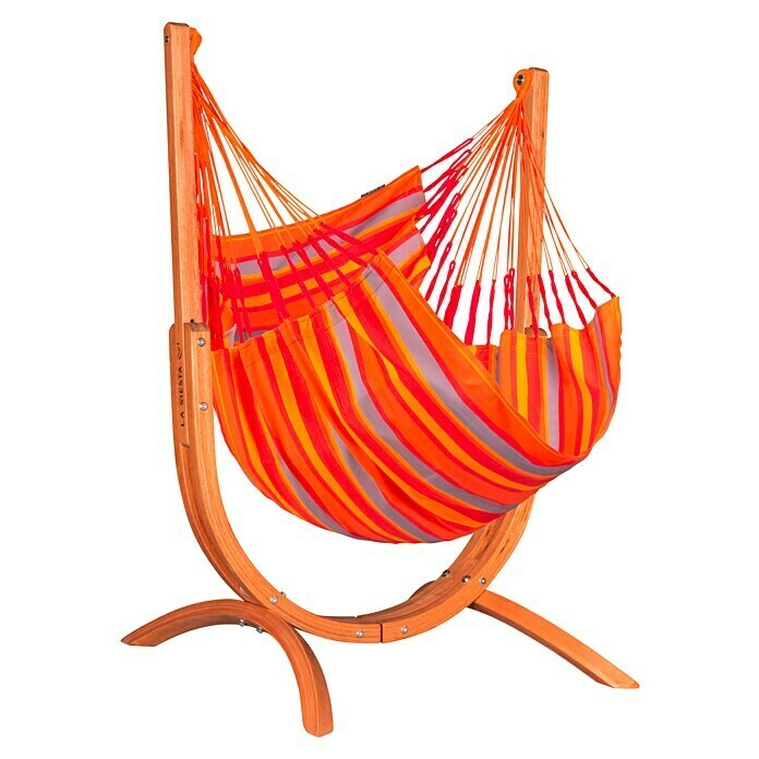 La Siesta Conjunto hamaca Udine (L x An x Al: 180 x 115 x 163 cm, Rojo/Naranja) | BAUHAUS