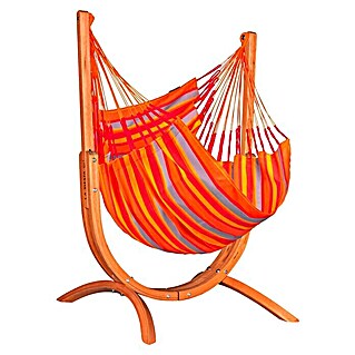 La Siesta Conjunto hamaca Udine (L x An x Al: 180 x 115 x 163 cm, Rojo/Naranja)