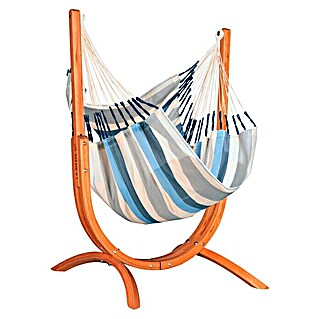 La Siesta Conjunto hamaca Udine (L x An x Al: 180 x 115 x 163 cm, Azul/Blanco)