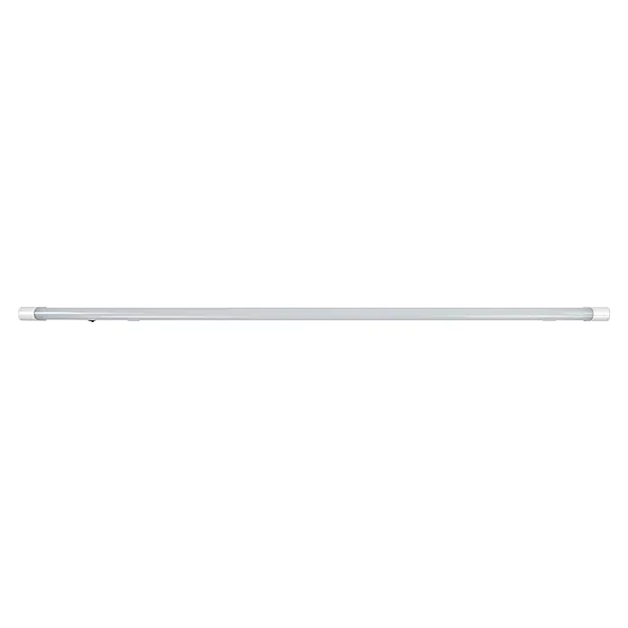 E2 elektro LED-Lichtleiste Base Switch - L x B x H: 1.200 x 30 x 42 mm, Lichtfarbe: Neutralweiß, 1 Stk., 20 W - Eine lange, weiße, schlanke Leuchtstoffröhre, die eine gleichmäßige Lichtverteilung bietet und eine moderne Ästhetik aufweist.