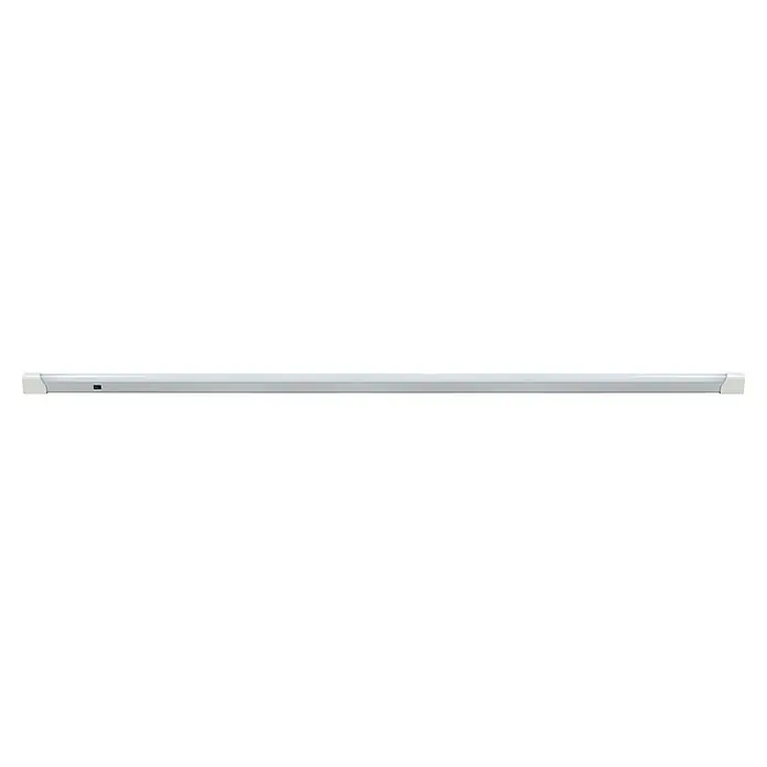 E2 elektro LED-Lichtleiste Base Switch - L x B x H: 1.500 x 30 x 42 mm, Lichtfarbe: Neutralweiß, 1 Stk., 24 W - Nahaufnahme eines weißen LED-Büroleuchte, die modernes Design und energieeffiziente Beleuchtung vereint.