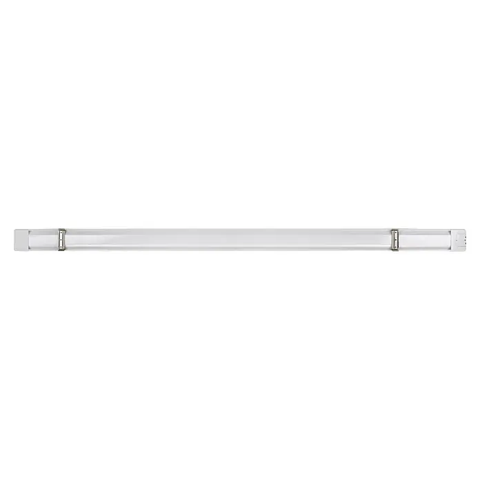 E2 elektro LED-Lichtleiste Flat - 36 W, L x B x H: 1.185 x 75 x 25 mm, Lichtfarbe: Neutralweiß - Ein langes, schlankes LED-Rohr, gesichert mit Metallklammern, bietet helle und gleichmäßige Beleuchtung.