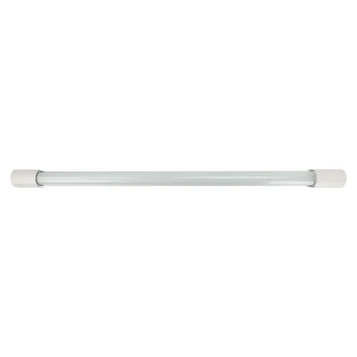 E2 elektro LED-Lichtleiste move² - L x B x H: 610 x 32 x 53 mm, Lichtfarbe: Neutralweiß, 220 V - 240 V, 1 Stk., 9 W - Eine Nahaufnahme einer LED-Röhre mit weißem Gehäuse, die ein modernes und energieeffizientes Beleuchtungselement darstellt.