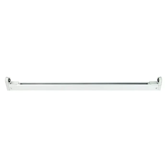 E2 elektro LED-Lichtleiste move² - L x B x H: 610 x 32 x 53 mm, Lichtfarbe: Neutralweiß, 220 V - 240 V, 1 Stk., 9 W - Nahaufnahme eines weißen LED-Leuchtengehäuses, das die schlichte Bauweise und die klaren Linien des Produkts hervorhebt.