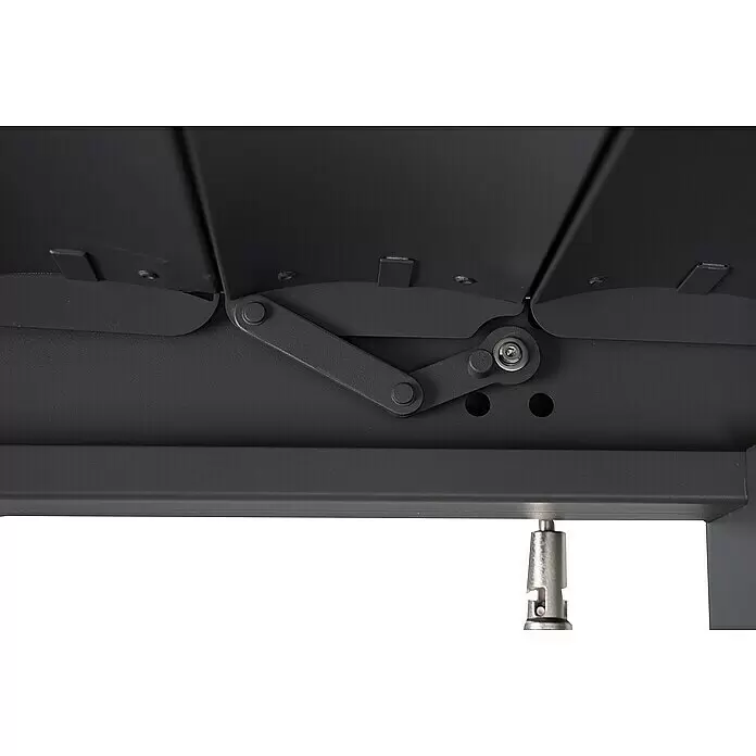 Mirador Pergola Classic 111 - B x T: 300 x 300 cm, Anthrazit, Material Gestell: Aluminium - Dunkelgrauer Metall-Einstellmechanismus mit Gelenkverbindungen und Innensechskantschraube für ein Lamellensystem.