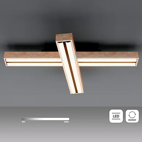 Globo Doro LED-Deckenleuchte Holzoptik
