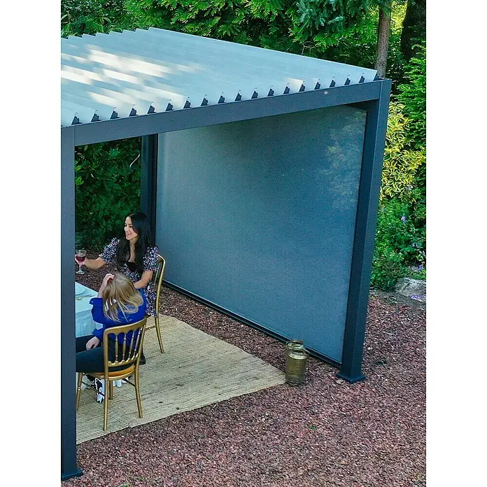 Sorara Seitenelement Rollo Solid & Basic - 400 cm, Anthrazit - Ein stilvoller Pavillon mit schützender Seitenwand und elegantem Design, ideal für entspannte Stunden im Freien.