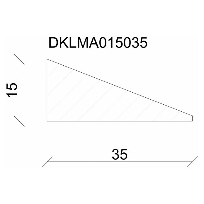 Profiles and more Listón triangular (0,95 m x 35 mm x 15 mm, Haya, Sin tratar)