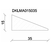 Profiles and more Listón triangular (0,95 m x 35 mm x 15 mm, Haya, Sin tratar)