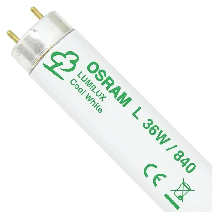 Osram Tubo fluorescente Lumilux - Largo: 121,4 cm, Blanco frío, 36 W, 3.250 lm, G13 - Tubo fluorescente Osram Lumilux L 36W/840 con luz Cool White para una iluminación eficiente.