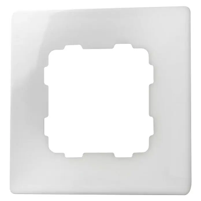 Xunzel Marco protector pack 2 - Blanco, Modelo de mecanismos: x 1, Plástico, Instalar - Un marco de interruptor blanco con un corte cuadrado en el centro para un inserto de interruptor.