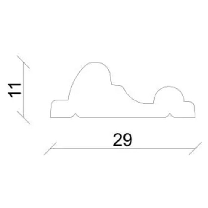 Profilna lajsna SF292 (2,4 m x 1,1 cm x 2,9 cm, Smreka / bor)