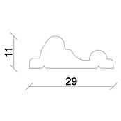 Listón perfil SF292 (2,4 m x 1,1 cm x 2,9 cm, Abeto rojo/pino)