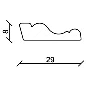 Profilna lajsna SF294 (2,4 m x 0,8 cm x 2,9 cm, Smreka / bor)