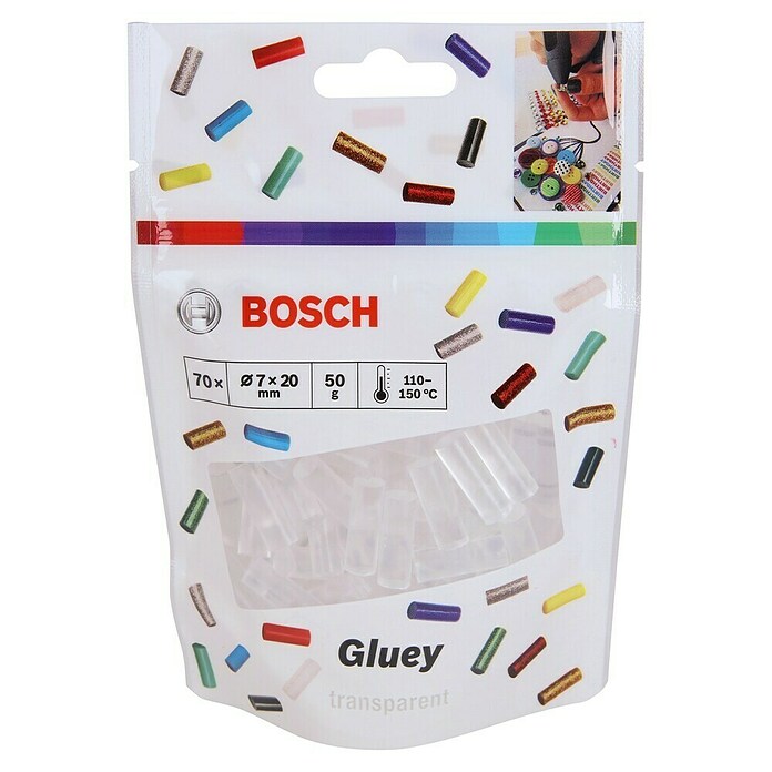 Bosch Gluey Klebepatronen (70 Stk., Durchmesser Klebepatrone: 7 mm)