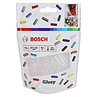 Bosch Gluey Klebepatronen Transparent (70 Stk., Durchmesser Klebepatrone: 7 mm, Transparent)