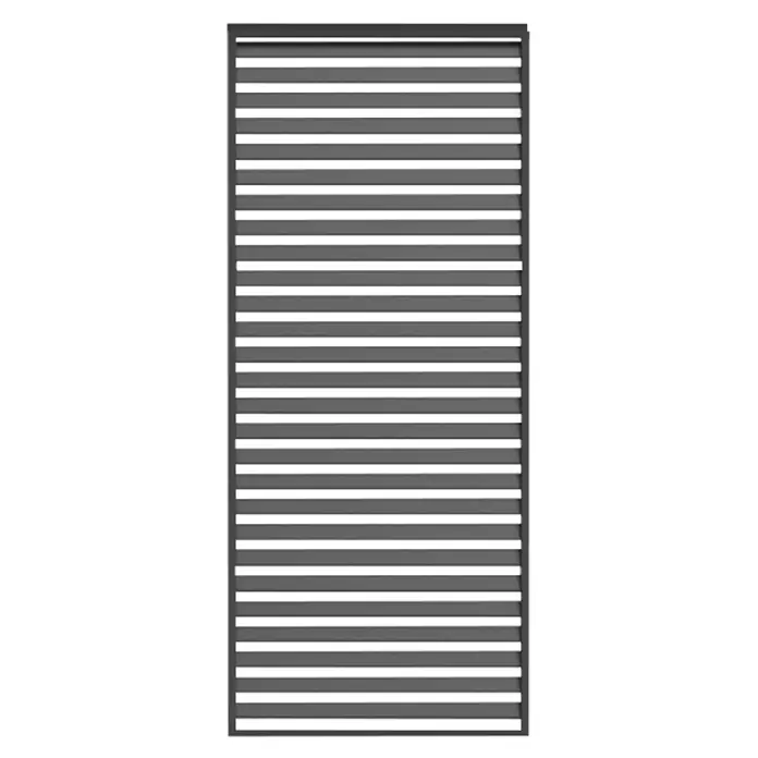 Sorara Pavillon-Seitenwand aus Lamellen - B x H: 123 x 240 cm, Anthrazit, Für lange Seite des Sunfun Lamellenpavillon Korfu - Graue Metalljalousie mit horizontalen Lamellen, die Privatsphäre bietet und gleichzeitig Licht hereinlässt. Ideal für moderne Fenster.