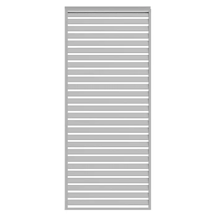 Sorara Pavillon-Seitenwand aus Lamellen - B x H: 123 x 240 cm, Weiß, Für die Modelle Classic und Deluxe mit Länge 400 cm - Grauer Rollladen mit horizontalen Lamellen.