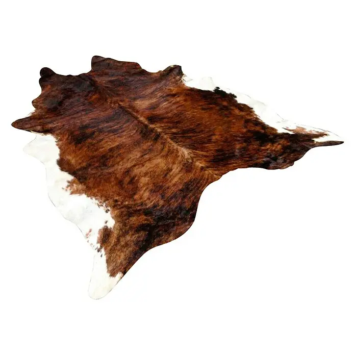 Alfombra de piel de vaca - Multicolor, 170 x 180 cm, 100% piel auténtica - Alfombra de piel de vaca marrón y blanca para una decoración rústica y natural del hogar.
