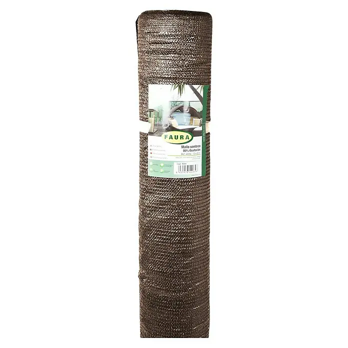 Faura Malla de ocultación 160 - 5 x 1 m, Marrón - Rollo de malla de ocultación FAURA, ideal para el jardín o patio, proporcionando privacidad y protección contra el sol y el viento.
