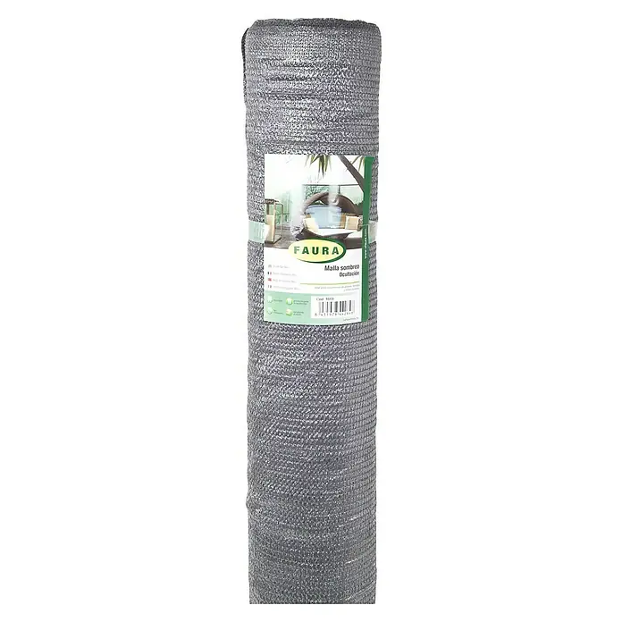 Faura Malla de ocultación 120 - 10 x 1,5 m, Antracita - Un rollo de malla de sombreo gris FAURA para evitar la exposición al sol y mantener la privacidad en el jardín o en la terraza.