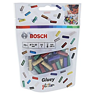 Bosch Gluey Barras termoadhesivas Glitter (70 ud., Diámetro cartucho de cola: 7 mm, Brillante)