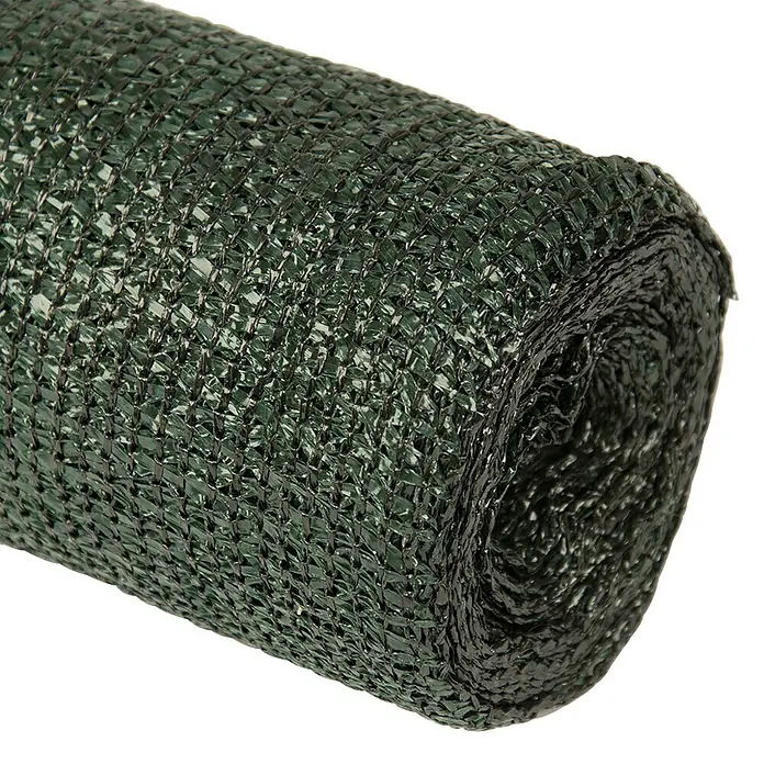Faura Malla de ocultación 160 - 5 x 1 m, Verde - Un rollo de tela de sombra tejida oscura, ideal para proteger las plantas de la luz solar excesiva.
