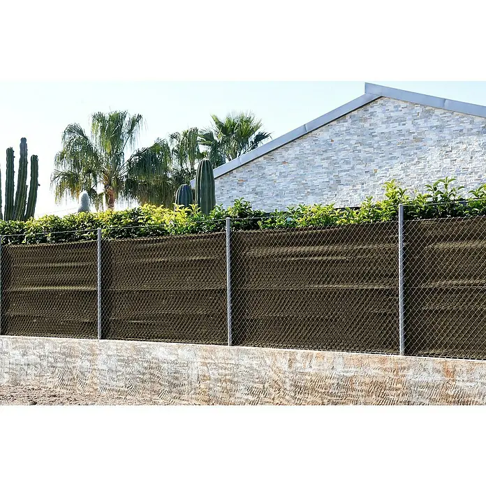 Faura Malla de ocultación 90 Extra - 10 x 1 m, Marrón - Esta valla de tela metálica ofrece privacidad y seguridad al tiempo que se integra perfectamente en cualquier entorno gracias a su elegante diseño.