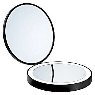 Smedbo Outline Cosmeticaspiegel Lite (Diameter: 12 cm, Rond, Zwart, Vergroting 1: 700 %)