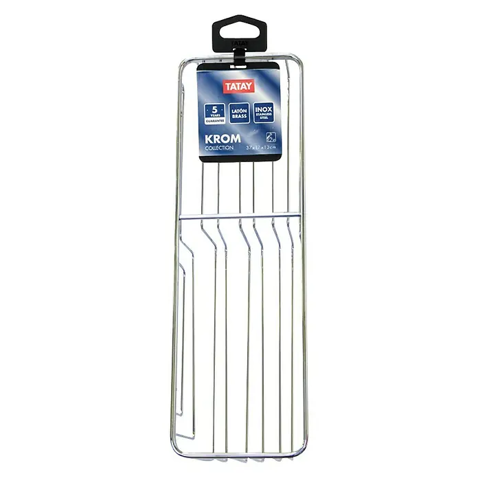 Tatay Cesta de baño rectangular Krom -  - Este es un escurreplatos metálico Tatay KROM, ideal para guardar platos y cubiertos después de lavarlos.