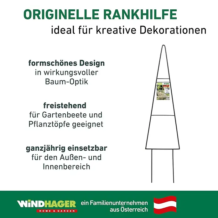 Windhager Rankhilfe Tree - B x H: 20 x 80 cm, Metall - Produktbild: Baumförmige Rankhilfe von Windhager, ideal für kreative Dekorationen im Garten oder Innenbereich.