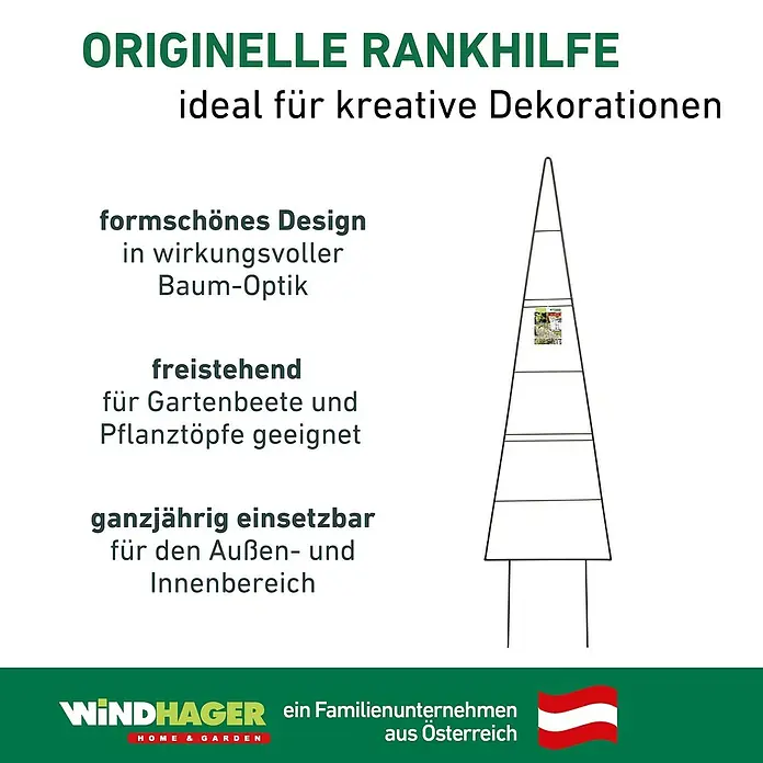 Windhager Rankhilfe Tree - B x H: 40 x 150 cm, Metall - Produktbild einer originellen Rankhilfe in Baum-Optik, ideal für kreative Dekorationen im Garten oder Innenbereich.