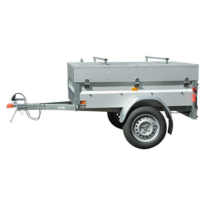 Stema Anhänger Basic 550 mit Metalldeckel (Nutzlast: 396 kg, Einachser,  Kasteninnenmaß: 154 x 108 x 33 cm, Ungebremst)