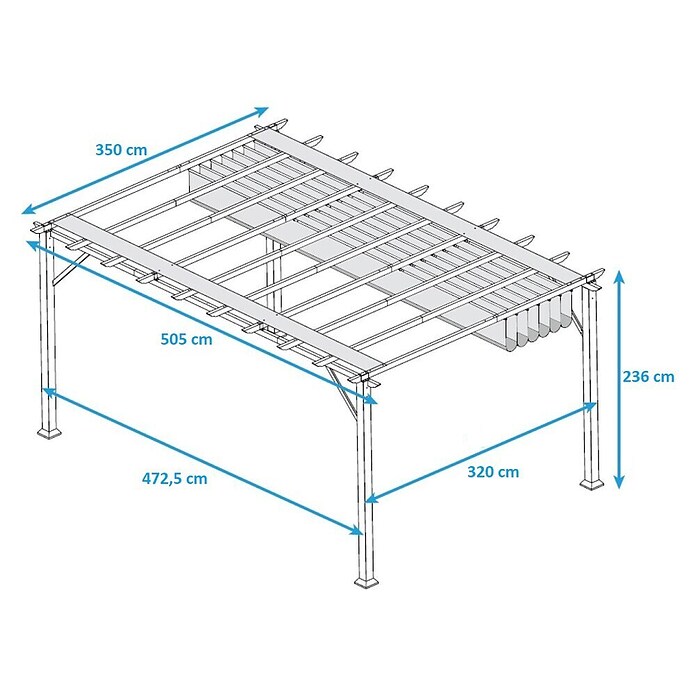 Paragon Outdoor Raffpavillon (350 x 505 cm, Weiß)