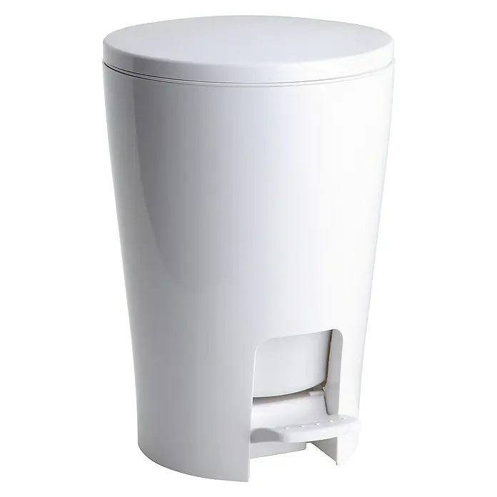 Tatay Cubo con pedal Diabolo - 5 l, Blanco - Cubo de basura de plástico blanco con tapa y pedal para una fácil operación y eliminación higiénica de residuos.