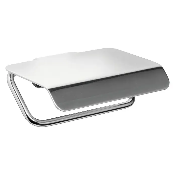 Tatay Flat Portarrollos papel higiénico - Con tapa, Aluminio, Cromo - Un brillante y moderno portarrollos de papel higiénico cromado, que combina funcionalidad con un diseño elegante.\n