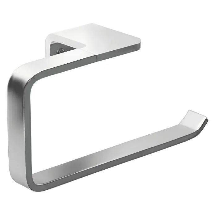 Tatay Flat Toallero de anilla - Ancho: 18,5 cm, Cromo - Moderno portarrollos de papel higiénico de metal plateado con un diseño elegante y minimalista para el baño.
