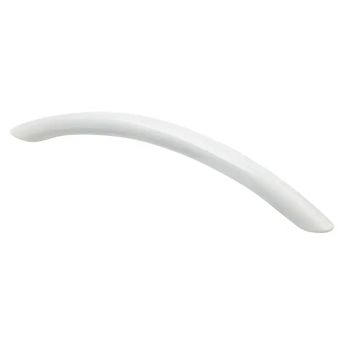 Möbelgriff - Typ Möbelgriff: Bügel, Sonstige, Lackiert, Weiß, Länge: 150 mm - Weißer, gebogener Griff mit glatter Oberfläche, ideal für Möbel oder als modernes Designelement. Vielseitig einsetzbar.