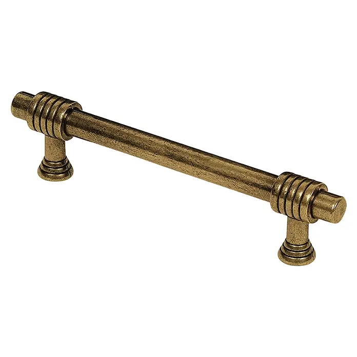 Möbelgriff - Typ Möbelgriff: Stange, Sonstige, Verchromt - Goldfarbener Möbelgriff mit dekorativen Rillen. Ideal für stilvolle Schränke und Schubladen, verleiht jedem Möbelstück einen Hauch von Eleganz.