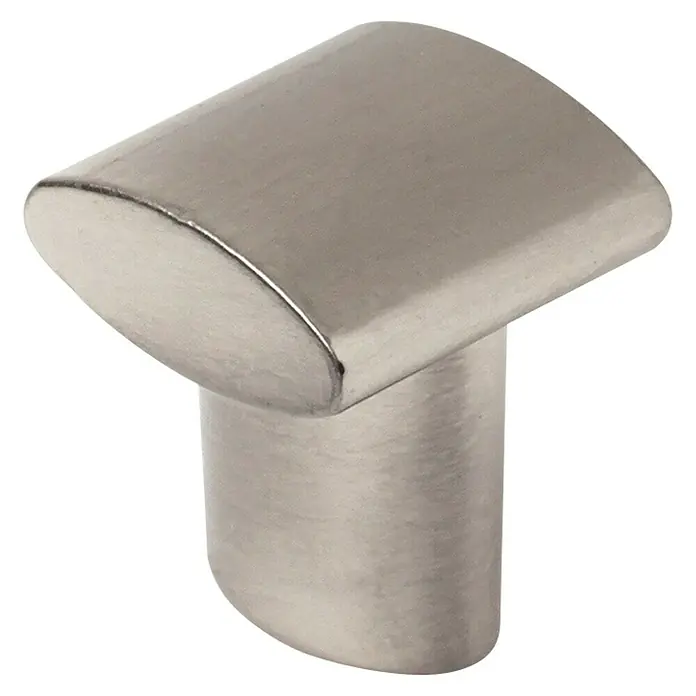 Möbelknopf - Typ Möbelgriff: Knopf, Ø x H: 20 x 24 mm, Sonstige, Vernickelt - Nahaufnahme eines satinierten Nickel-Schrankknopfs in T-Form, ideal für moderne Möbel.